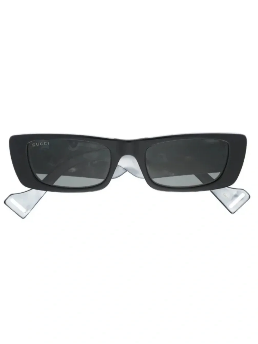 Gucci Black Rectangular Logo-Arm Sunglasses
